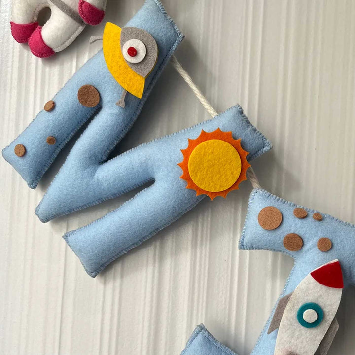 Personalized Outer Space - Girl Felt Bunting / Garland For Kids