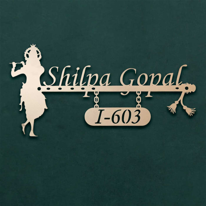 Personalized Krishna Weatherproof Name Plate with House Number