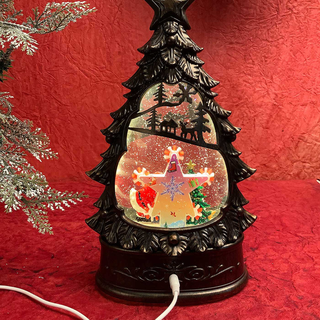 Santa's Xmas Tree Musical Globe For Christmas Table Decoration