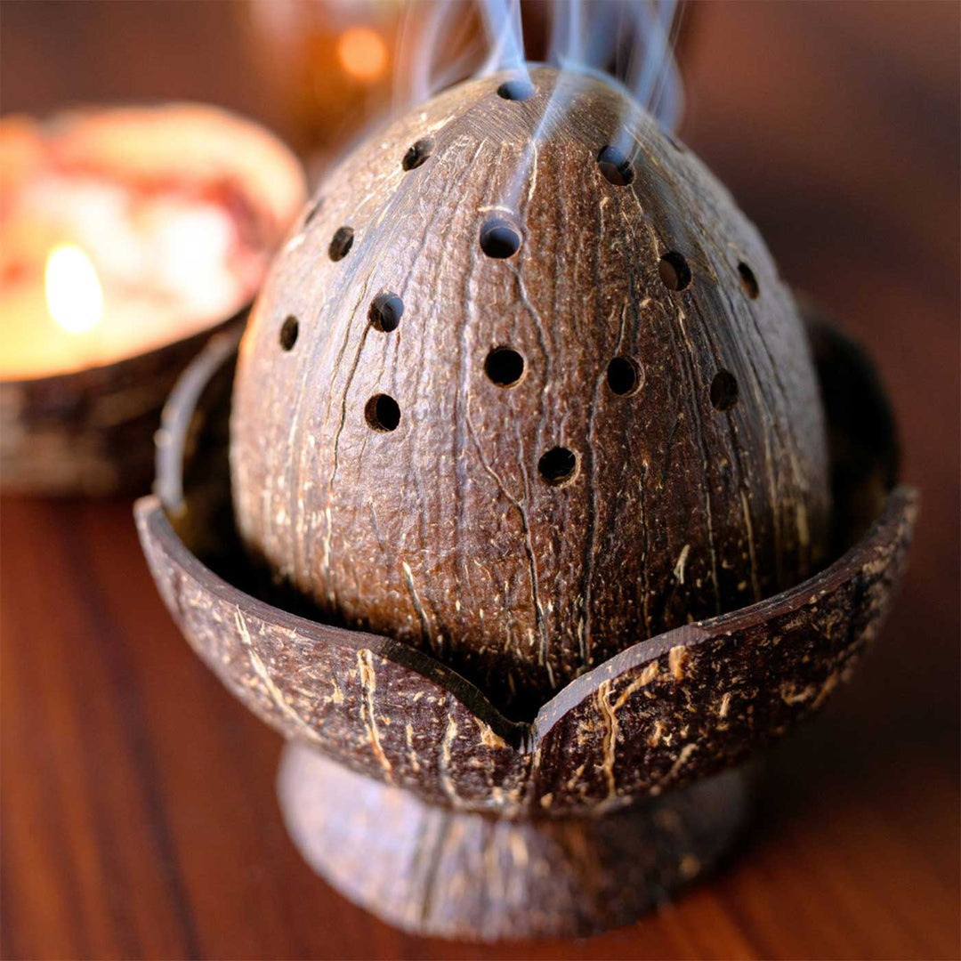 Eco-Friendly Handmade Incense Cone / Dhoop Coconut Shell Fumer