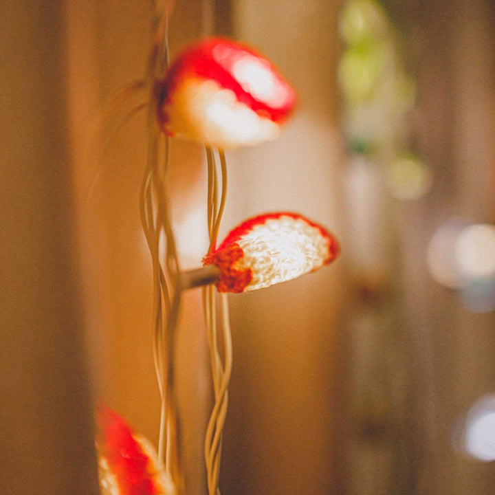 Handmade Crochet Orange Lily Bougainvillea Fairy Light