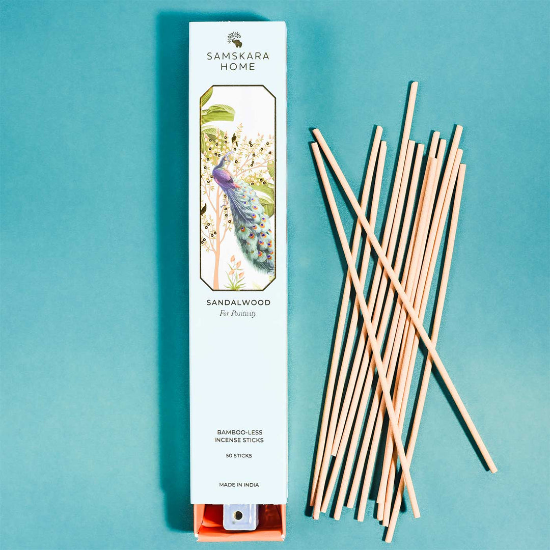 Handmade Sandalwood Natural Bamboo Free Incense Stick / Agarbatti | Set Of 50