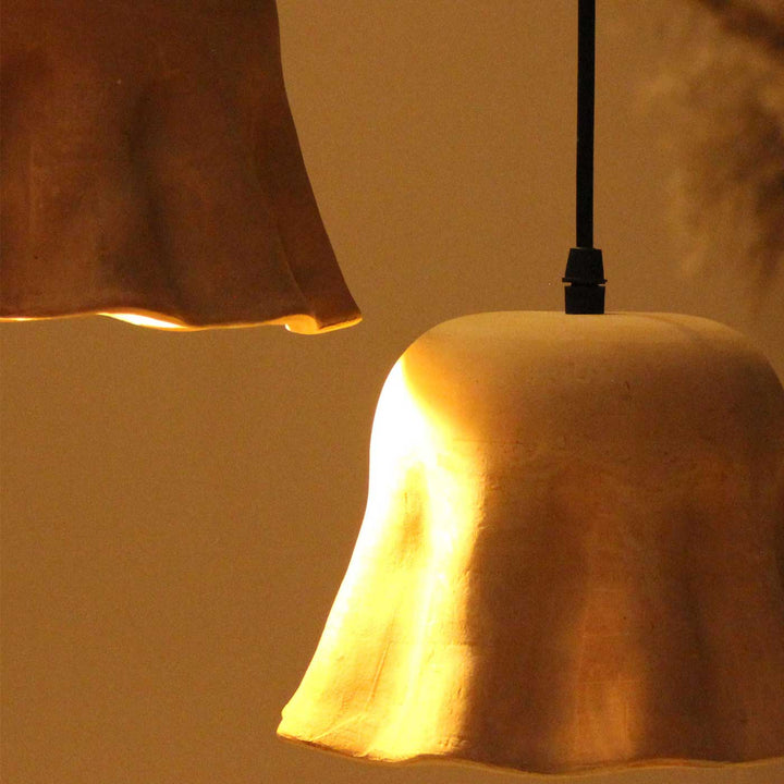 Handmade Designer Natural Terracotta Hanging Lamp | Set Of 2