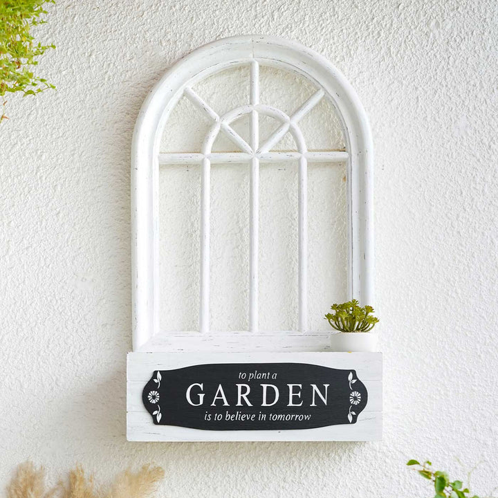 Handmade Garden Elysian Arched Wooden Frame With Shelf