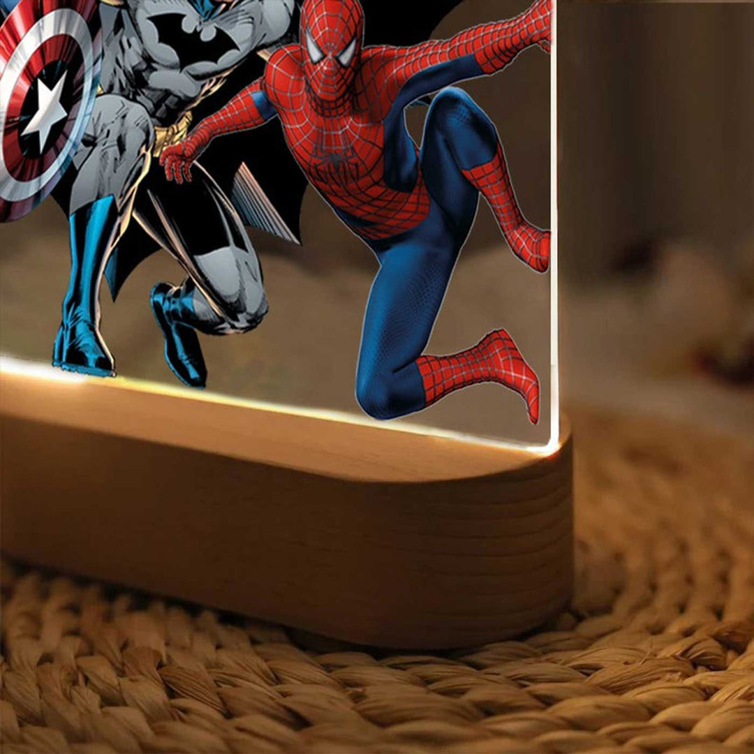 Personalized Superheroes Theme Acrylic LED Table Lamp