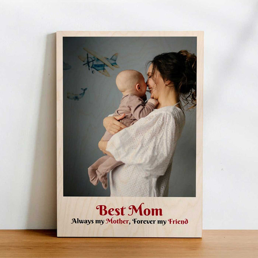 Photo Personalized Best Mom Theme Wooden Photo Frame