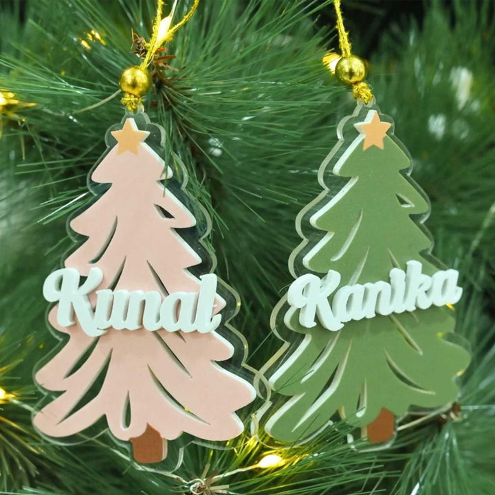 Personalized Xmas Tree Shaped Acrylic Ornament For Christmas Tree Decoration