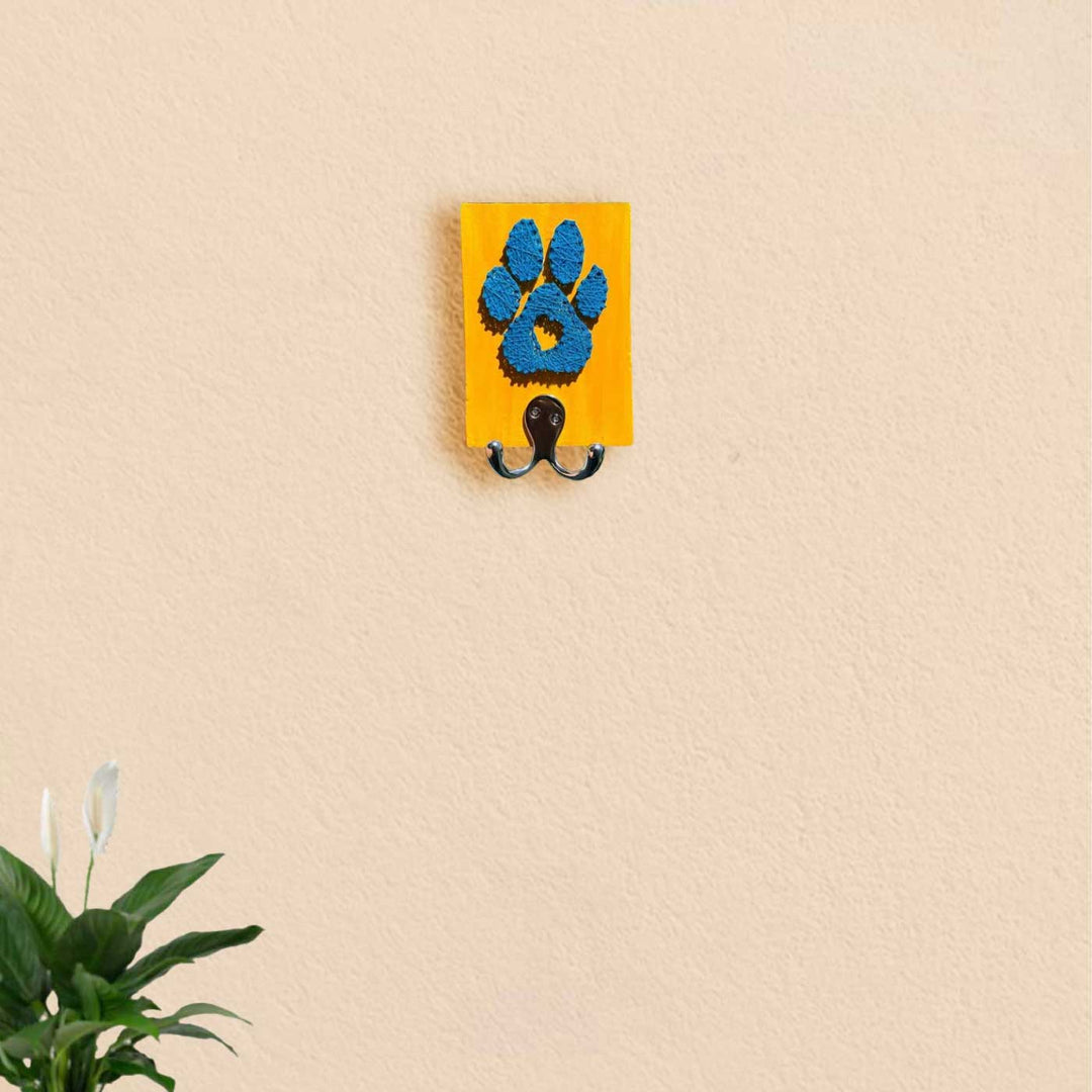 Handmade String Art Paw Theme Mdf Wood Leash Hanger