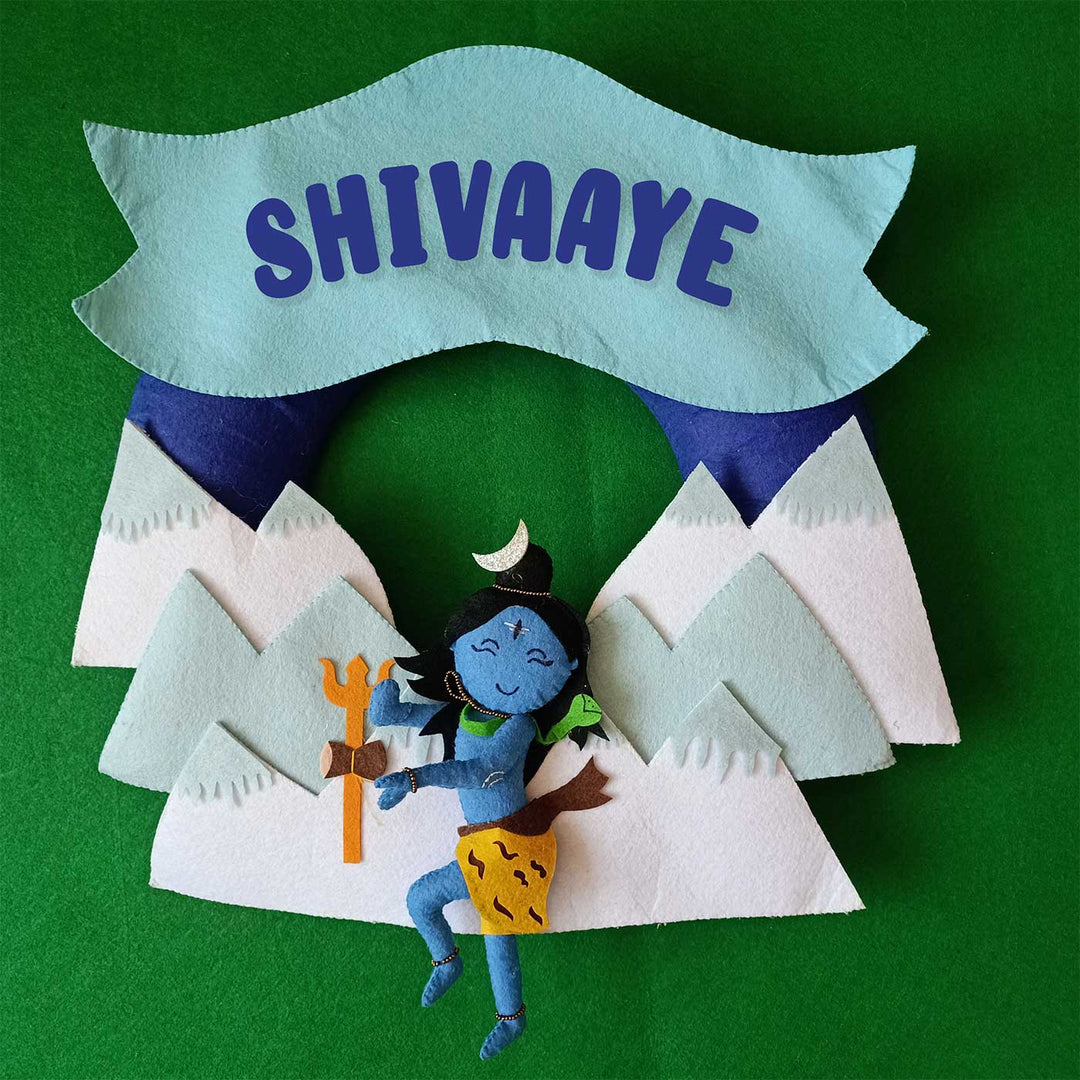 Personalized Handmade Shiva Felt Kids Name Plate