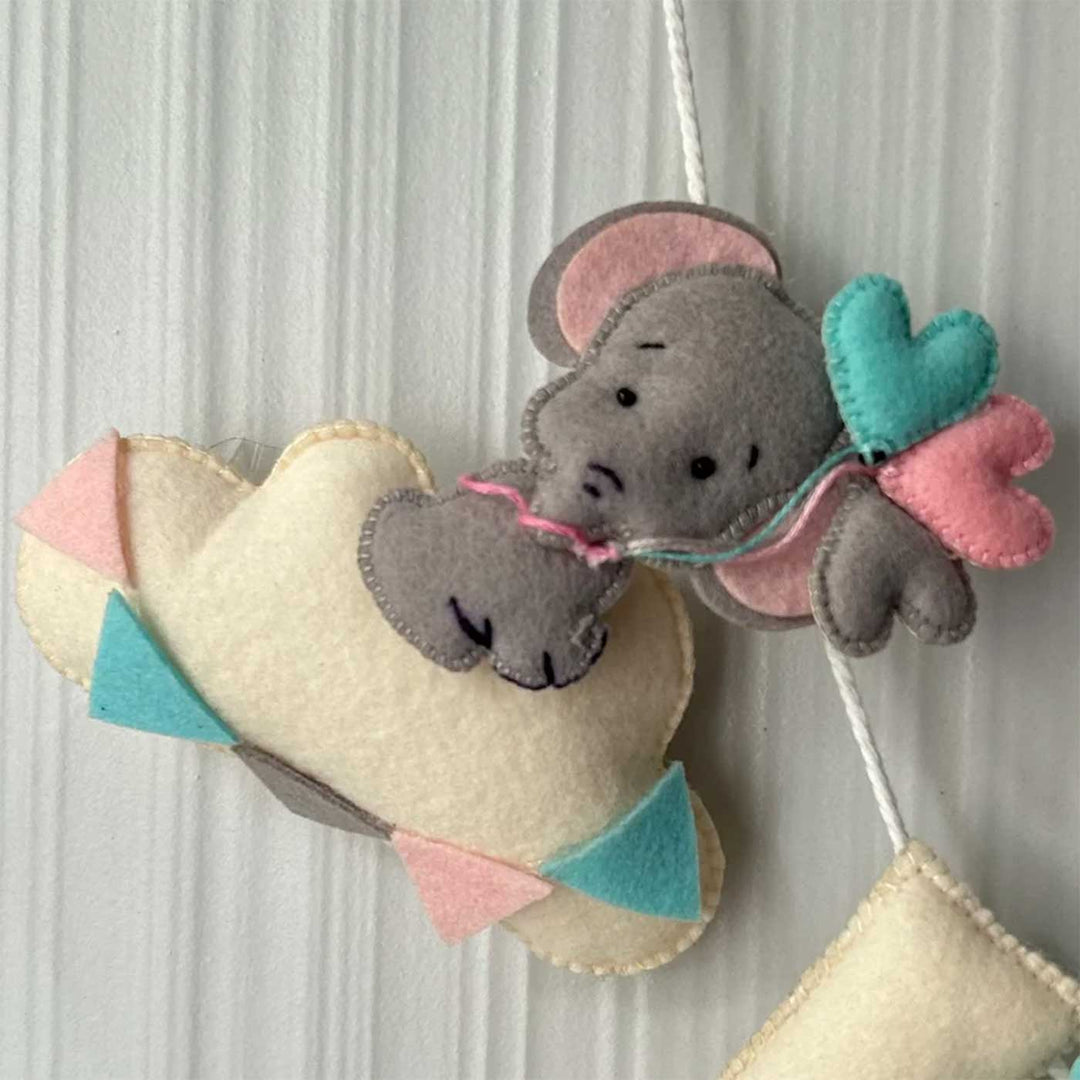 Personalized Elephant Rainbow Felt Bunting / Garland For Kids