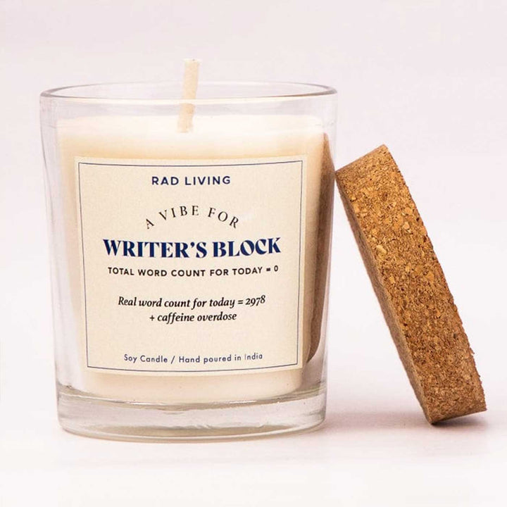 Hand Poured Writer'S Block Lavender Tobacco Scented Soy Wax Candle