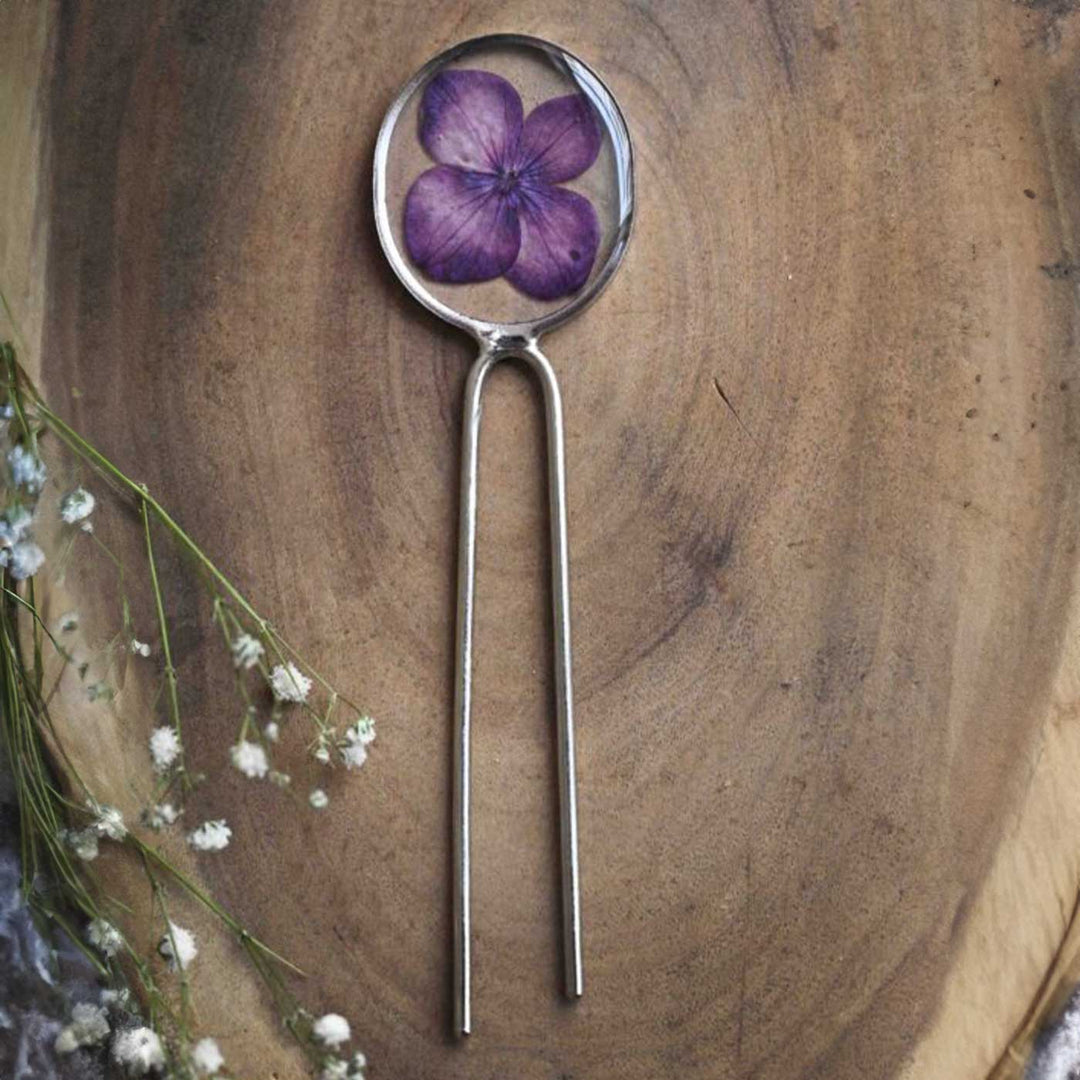 Handmade Preserved Flower Imperial Royalty Hair Pin