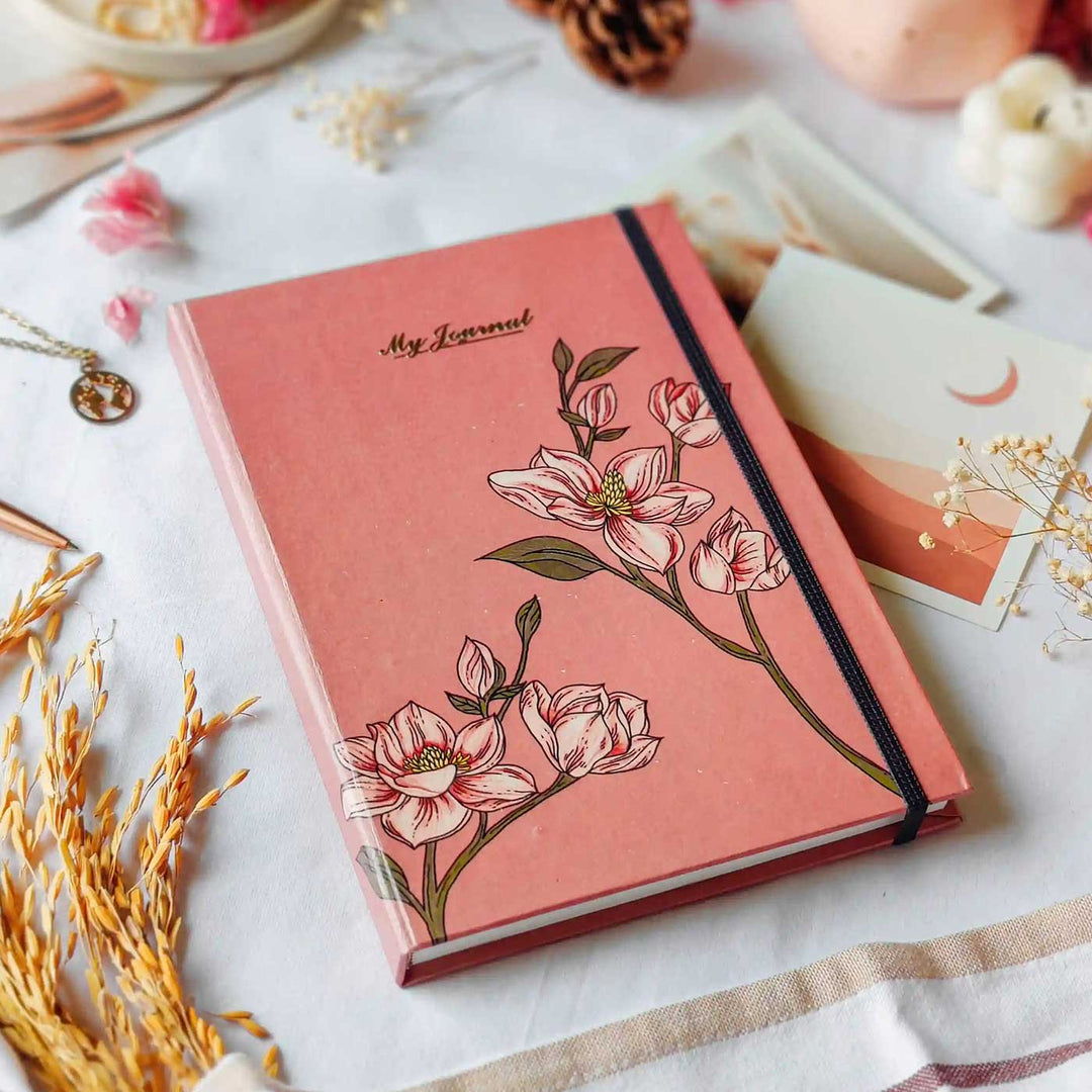 Handmade Magnolia Pink Ruled Journal | 100  Pages