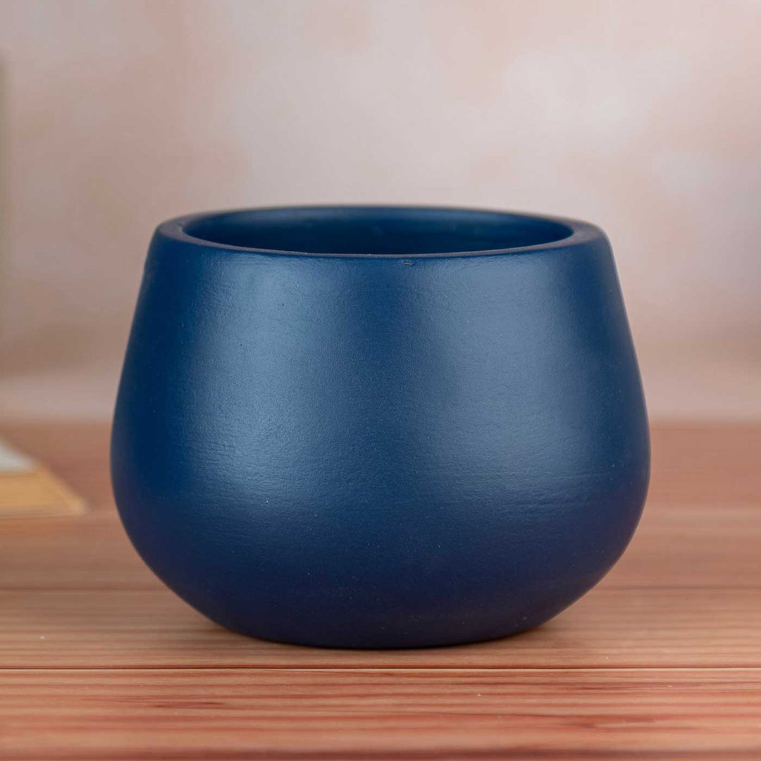 Minimal Blue Terracotta Planter