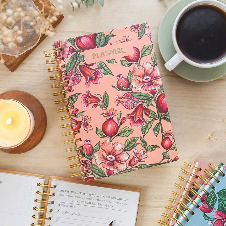 Handmade Anar Peach Undated Planner | 120 Pages