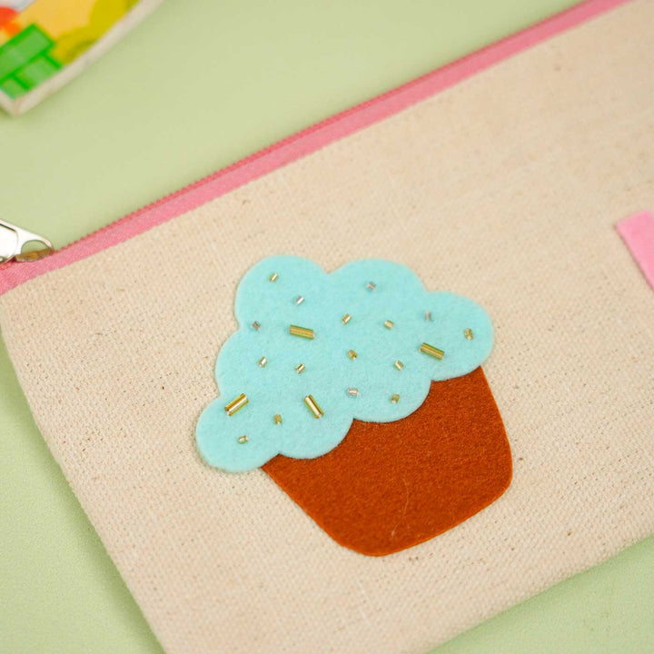 Personalized Cupcake Theme Stationary Pouch