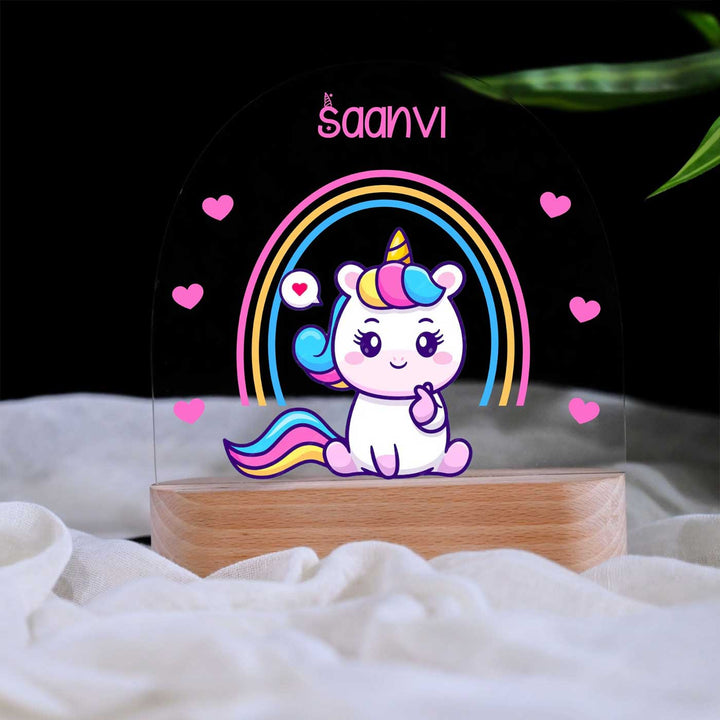 Personalized Unicorn Theme Acrylic LED Table Lamp