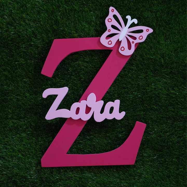 Personalized MDF Wood Kids Monogram Name Plate