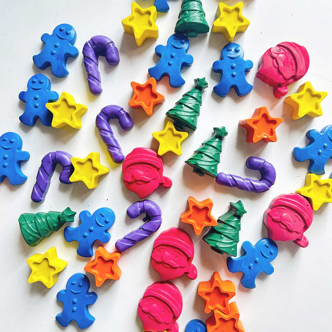 Handmade Christmas Themed Non-Toxic Wax Crayons for Kids | Set Of 8 | Secret Santa Gift