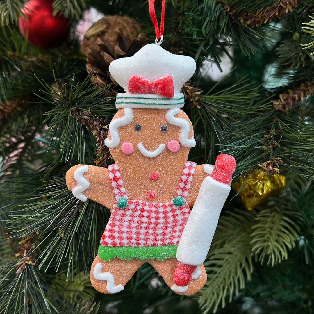 Handmade Gingerbread Baking Memories Clay Ornaments For Christmas Tree Decoration | Set Of 2