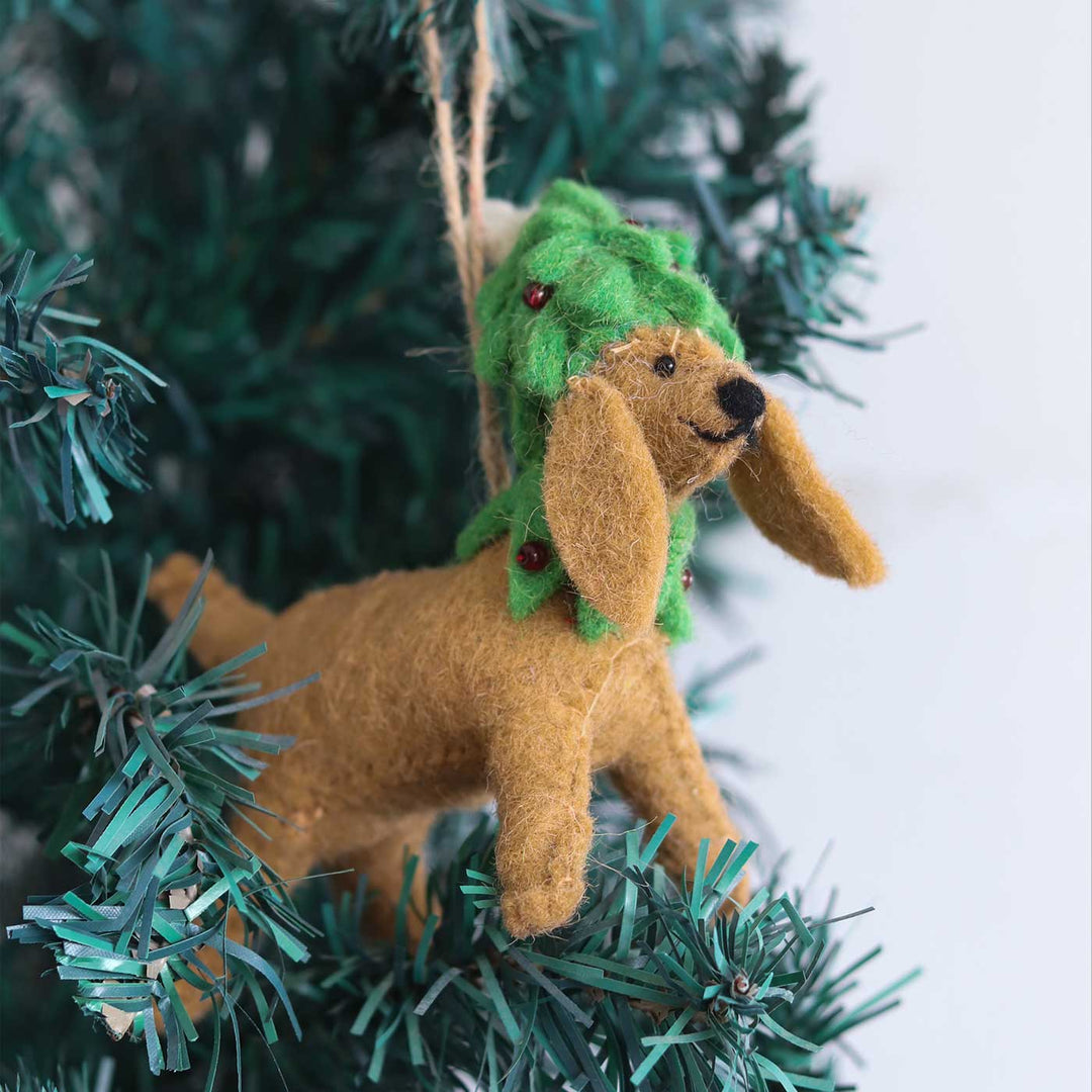 Coco The Spaniel Felt Ornament For Christmas Tree Decoration