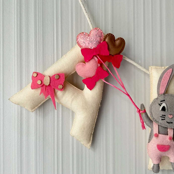 Personalized Daisy The Rabbit Felt Bunting / Garland For Kids