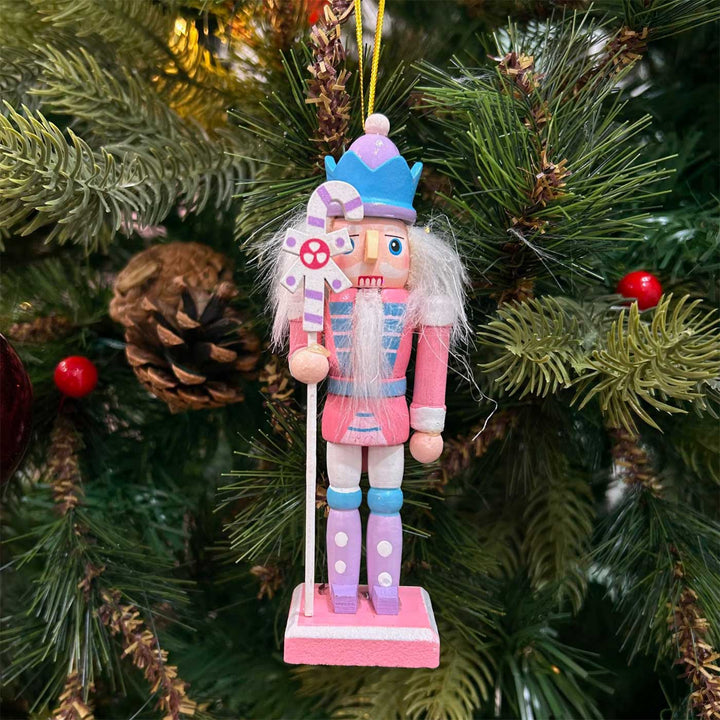 Handmade Blushy Nutcracker Wooden Ornaments For Christmas Tree Decoration | Set Of 4