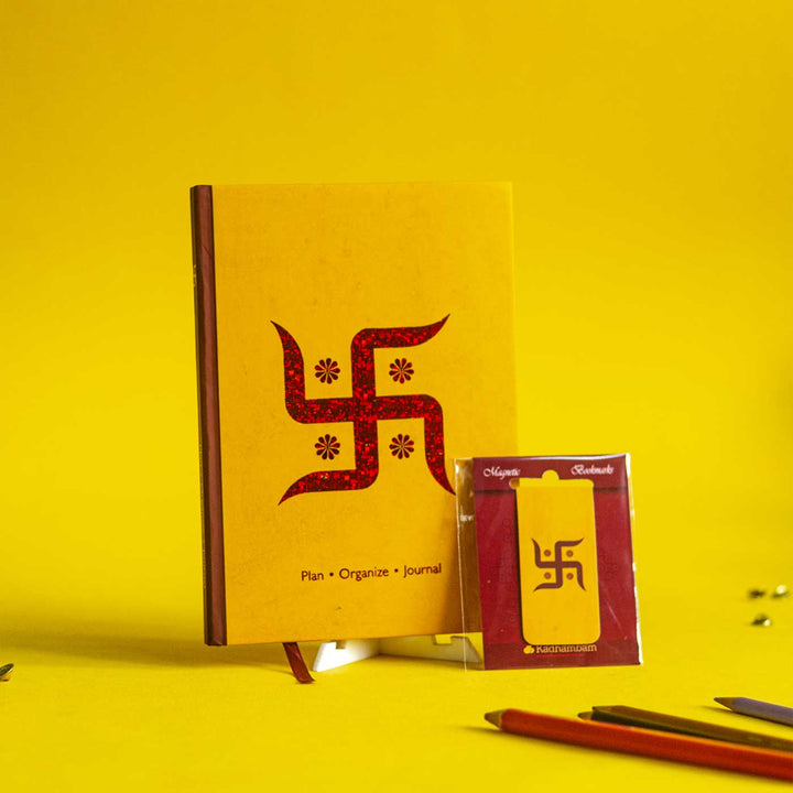 Printed Swastik Planner With Wellness Tracker & Bookmark