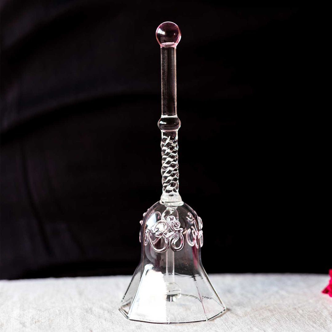 Handmade Pink Ringing Glass Bell | 5.9 inch