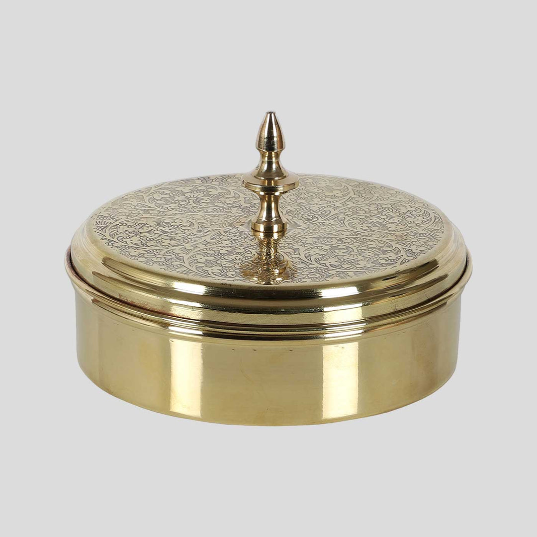 Handmade Round Brass Masala Box | Set Of 9