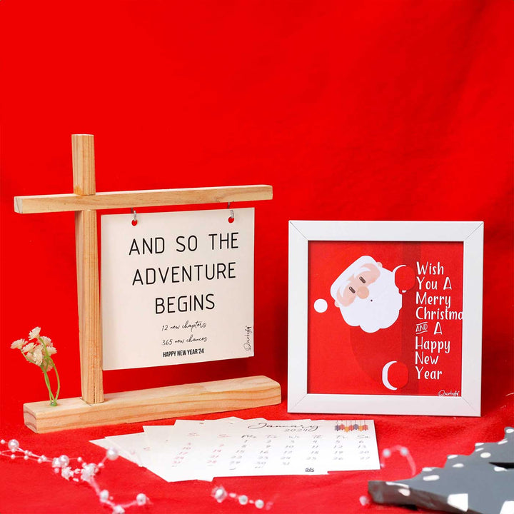 Handmade Christmas Magic Printed Mdf Wood Hamper | Xmas Gifting Ideas | Set Of 2