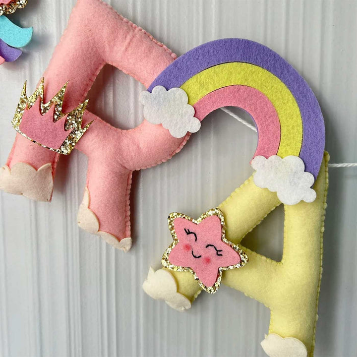 Personalized Unicorn Fairy Felt Bunting / Garland For Kids