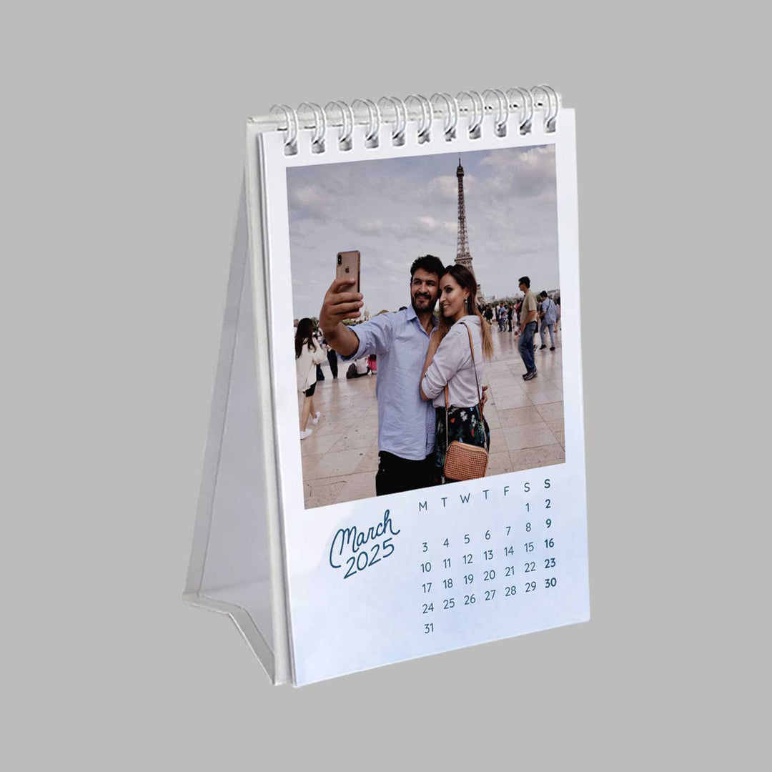 Photo Personalized Mini Glossy Finish 2025 Table Calender