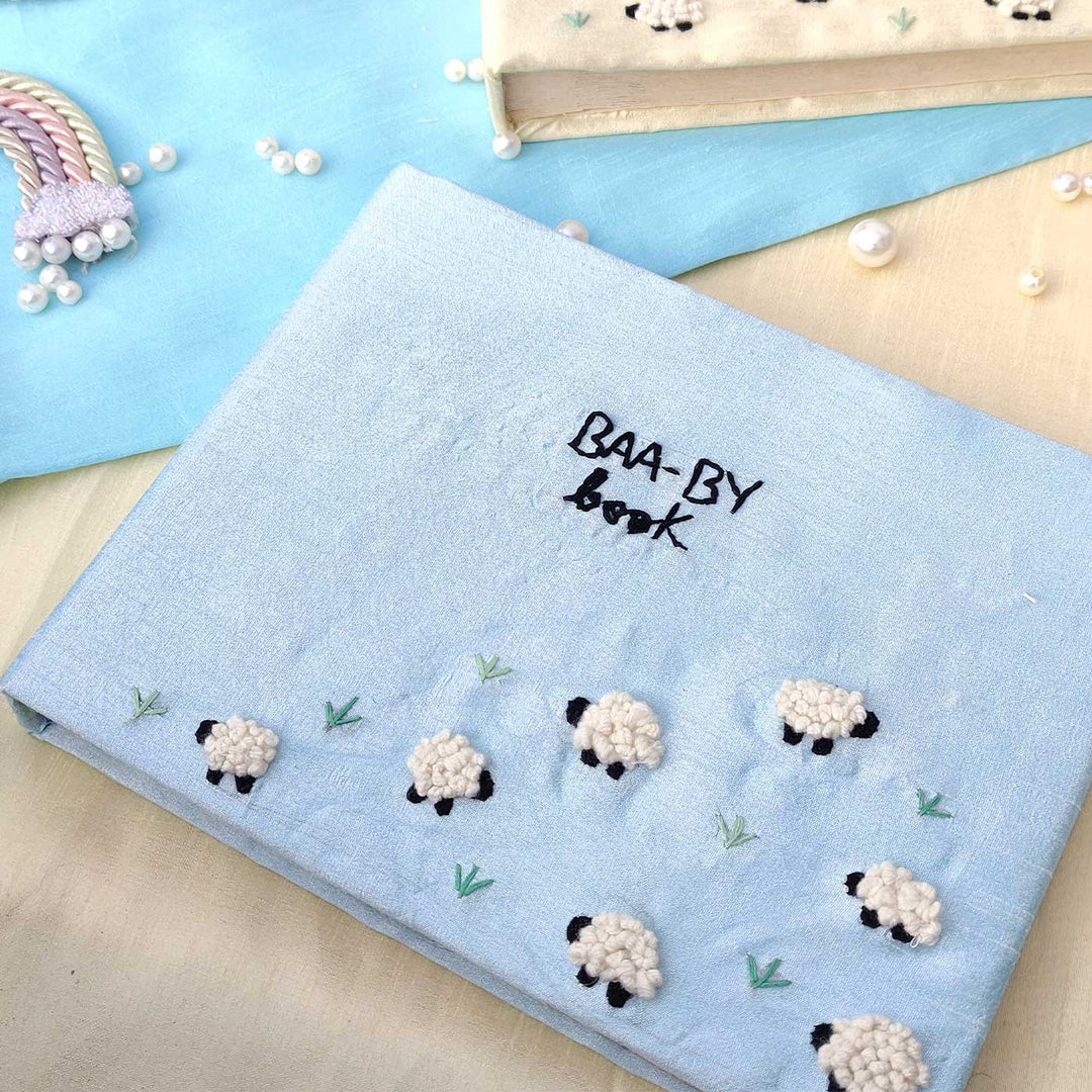 Handmade Embroidered Baa-by Sheep Album For Kids | 25 Pages