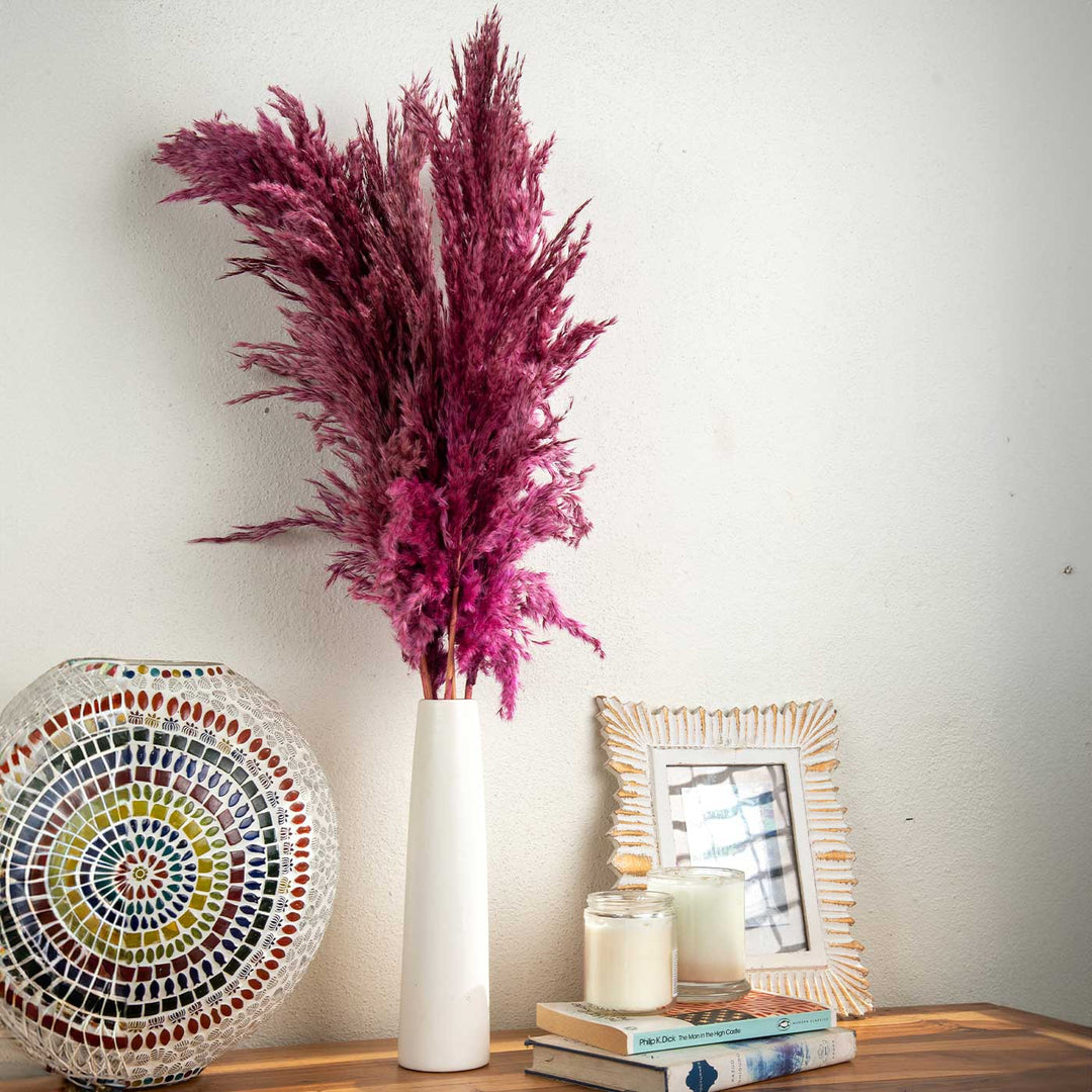 Vibrant Pink Natural Dried Pampas Grass Bundle