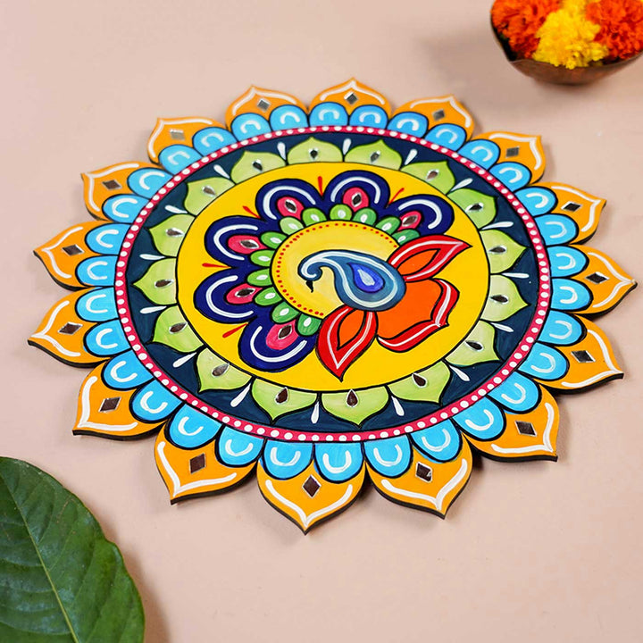 Handmade Placemat Wooden Rangoli