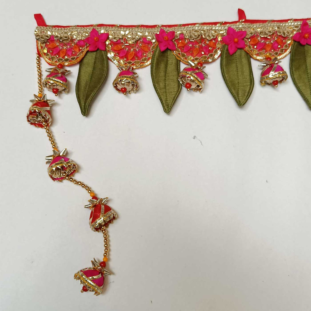 Handmade Divine Gota Patti And Ashoka Leaf Toran