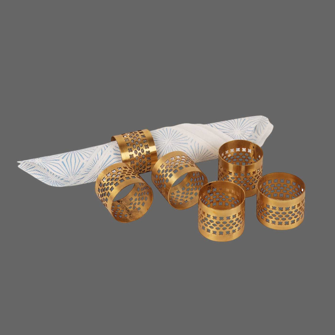 Handmade Gold Etching Napkin Ring | Set Of 6