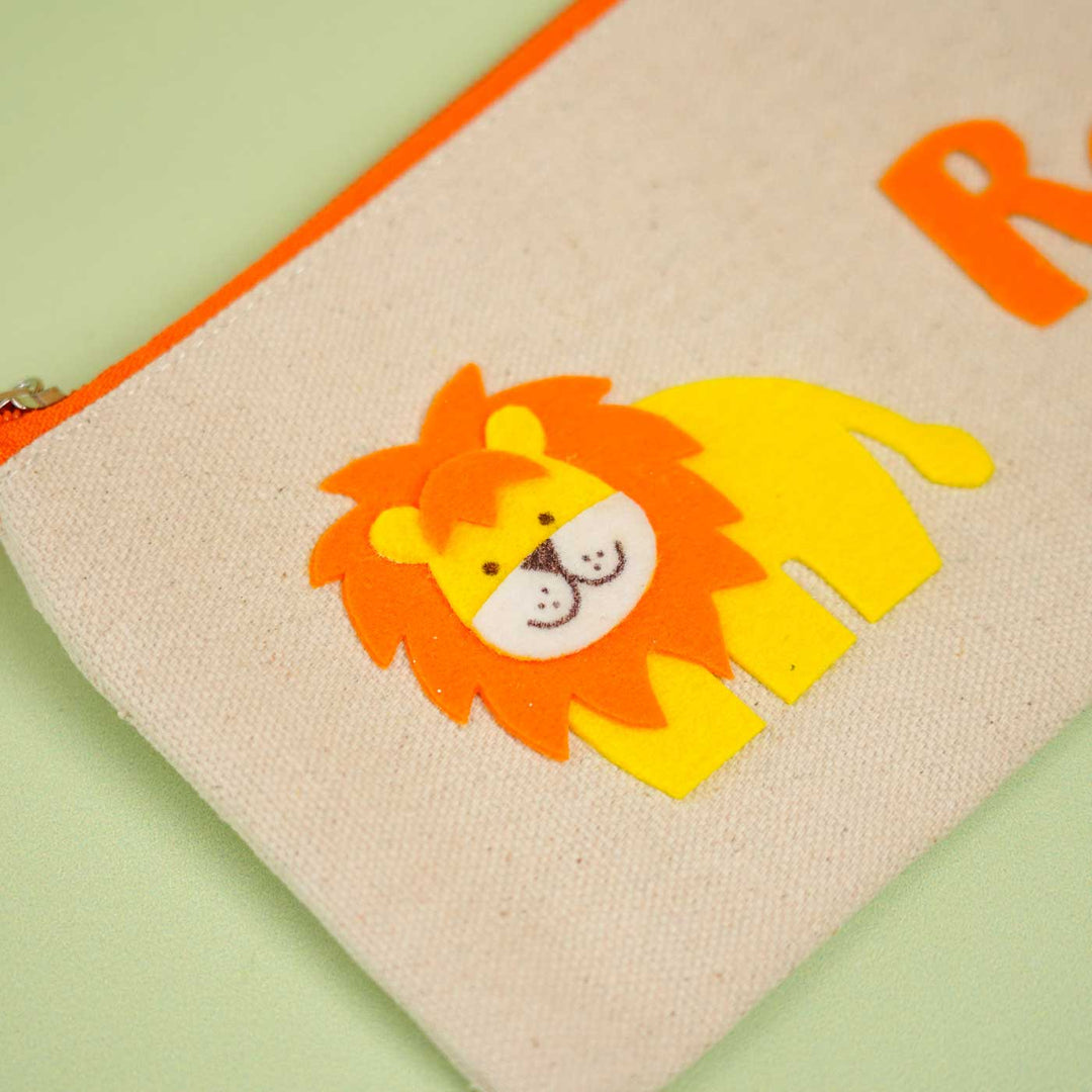 Personalized Lion Theme Stationary Pouch