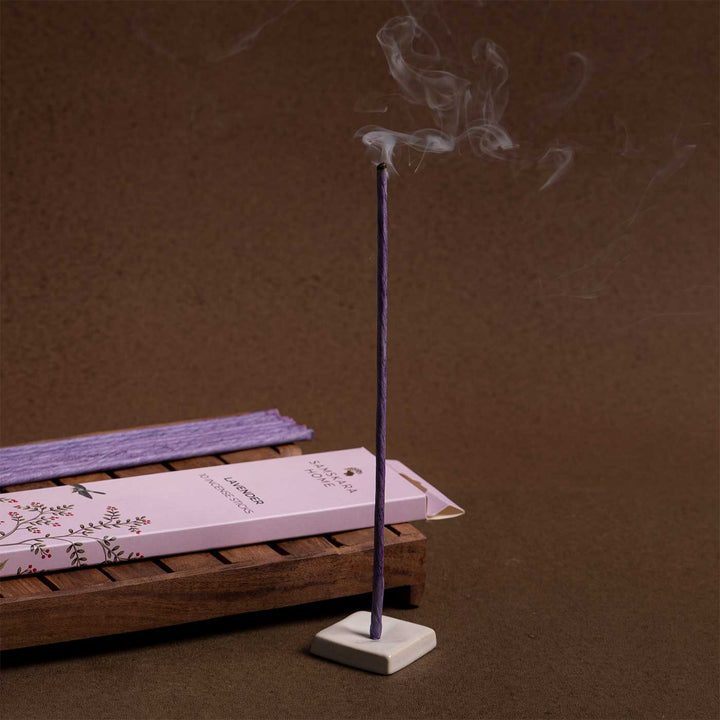 Handmade Lavender Natural Bamboo Free Incense Stick / Agarbatti | Set Of 10