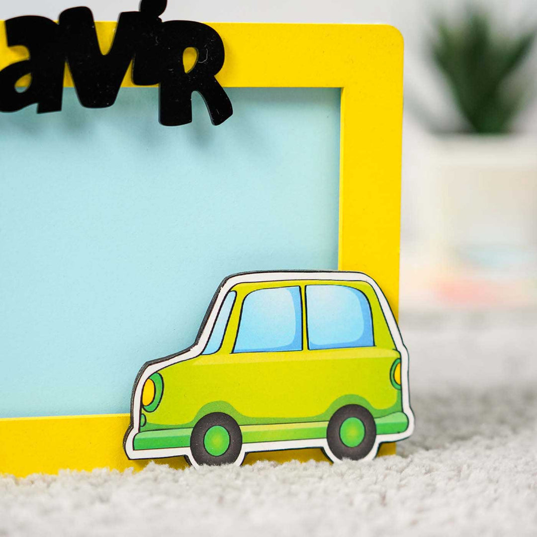 Photo Personalized Car Theme Frame With Piggy Bank