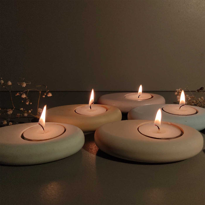 Handmade Artisan Pebble Candle Holder