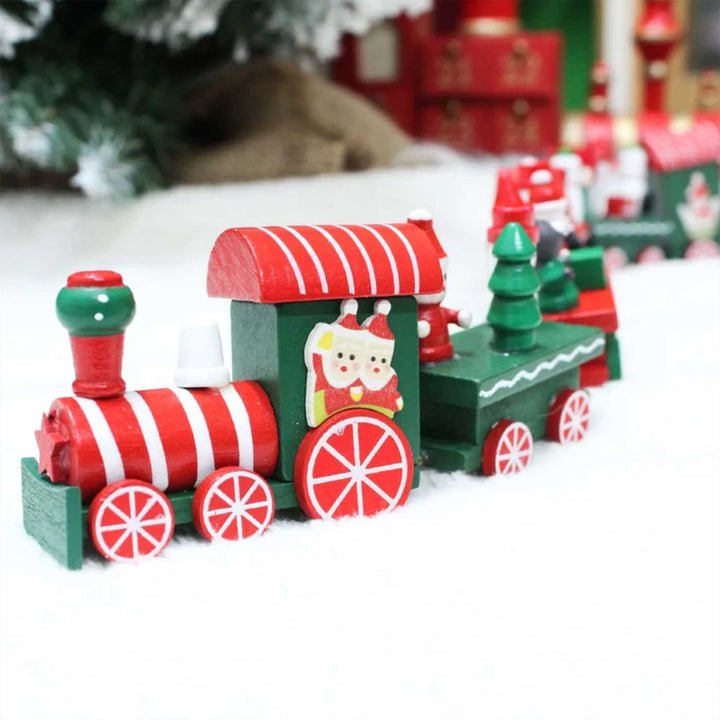 17 Inch Evergreen Endless Engine Wooden Table Decor For Christmas Decoration