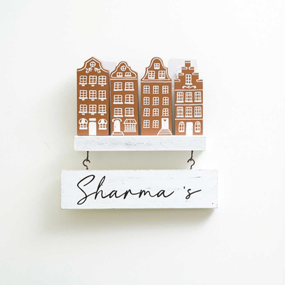 Personalized Miniature Skyline Wooden Name Plate