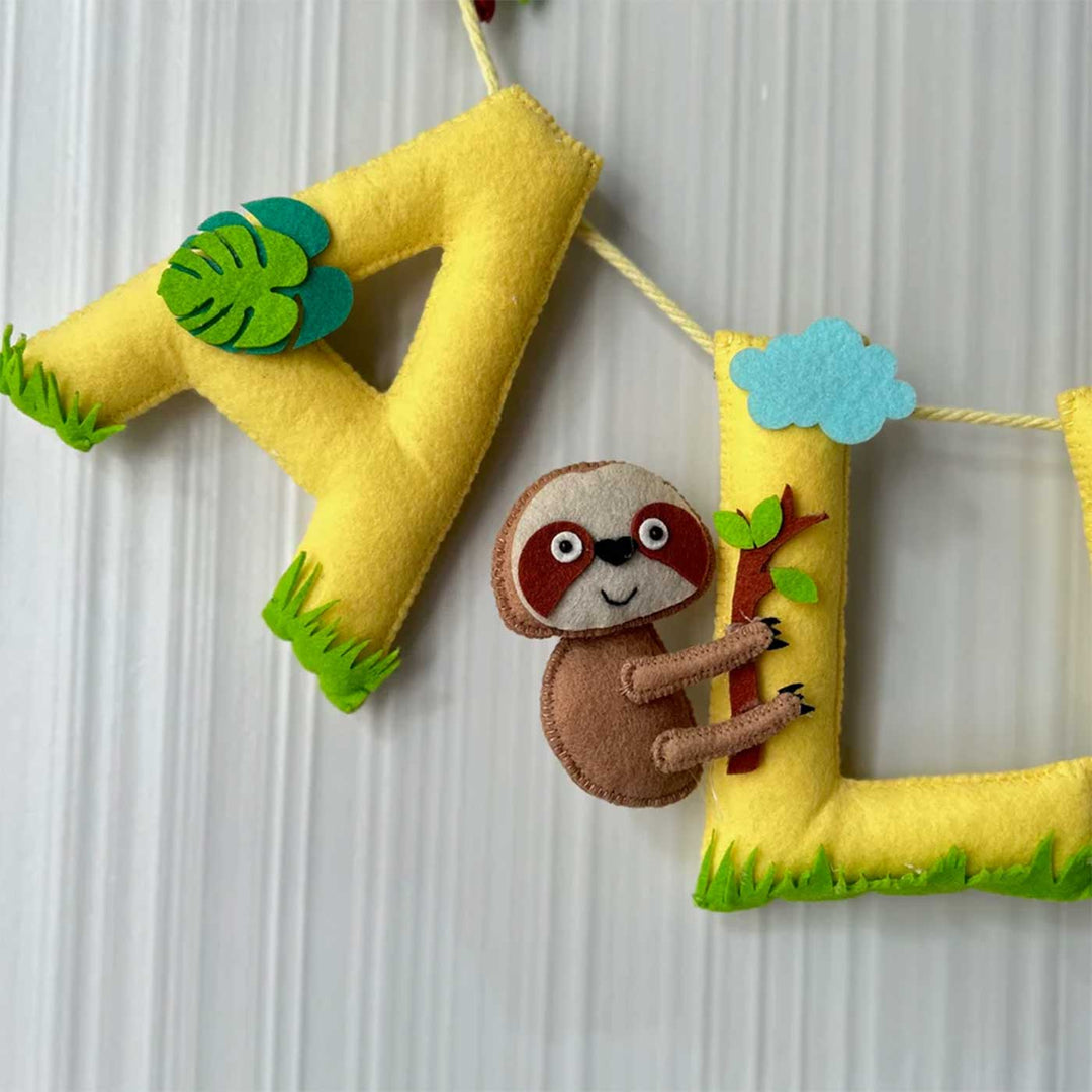 Personalized Sloth Sanctuary Felt Bunting / Garland For Kids