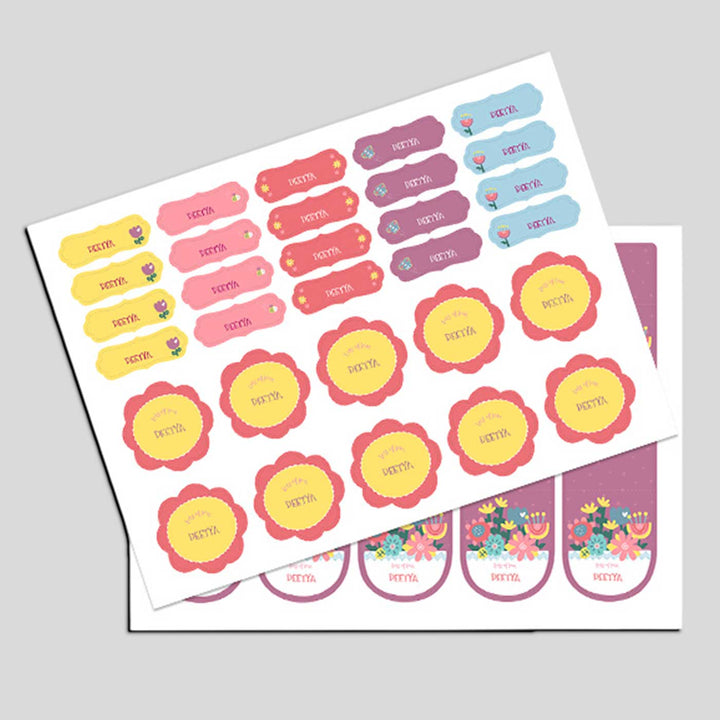 Personalized Enchanted Garden Theme Sticker Sheet | 40 Stickers