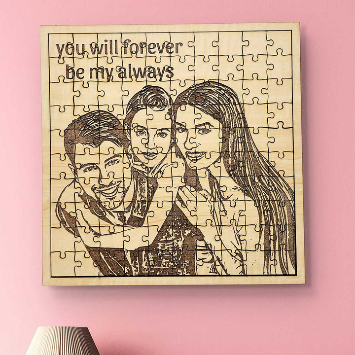 Photo Personalized Square Shaped MDF Wood Puzzle