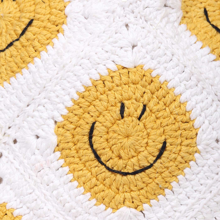 Handmade Crochet Keep Smiling Tote Bag