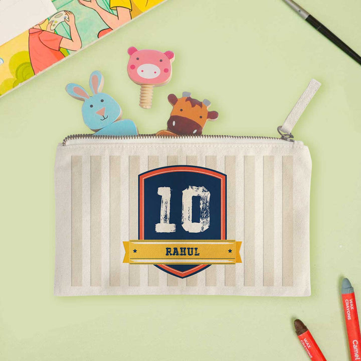 Personalized Jersey Number Theme Cotton Pencil Pouch