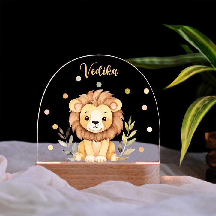 Personalized Lion Theme Acrylic LED Table Lamp